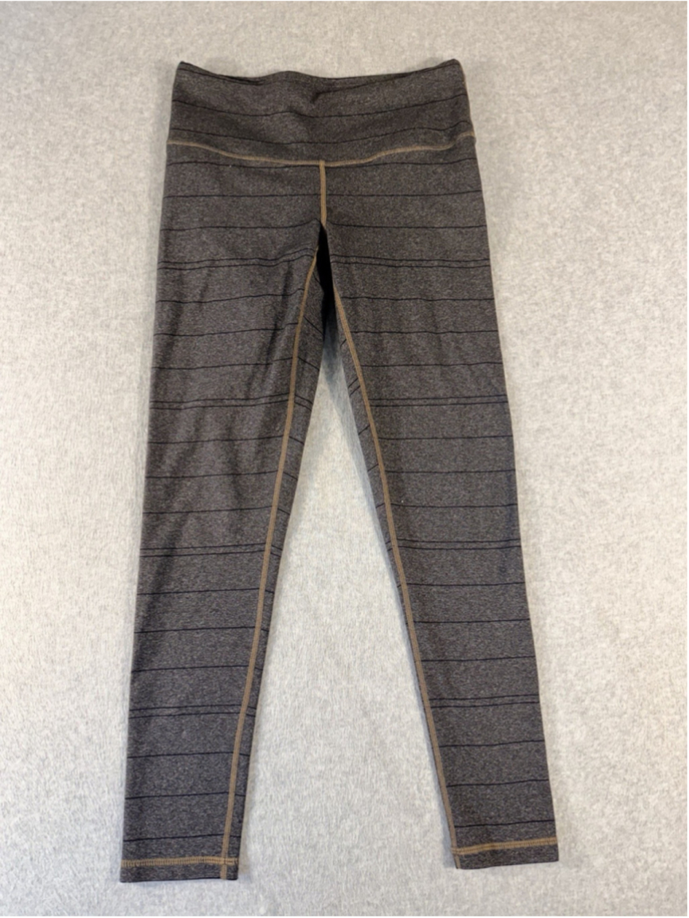 prAna Pillar Leggings Women’s Small Gray Brown Striped Yoga Pants High Rise